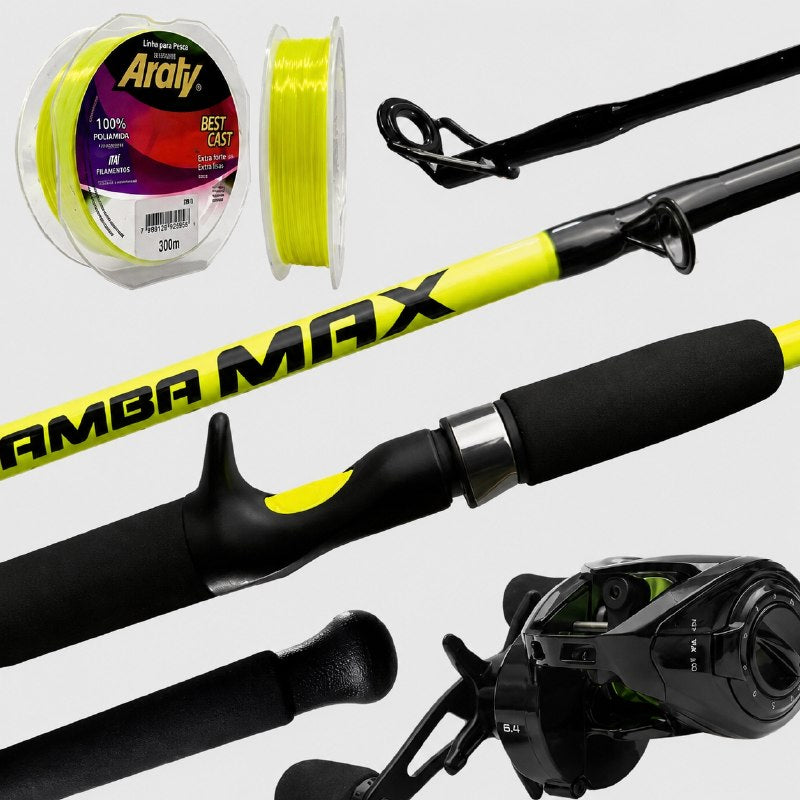 Kit Vara New Tamba+ Carretilha New CROBAT + Linha Mono 40lb