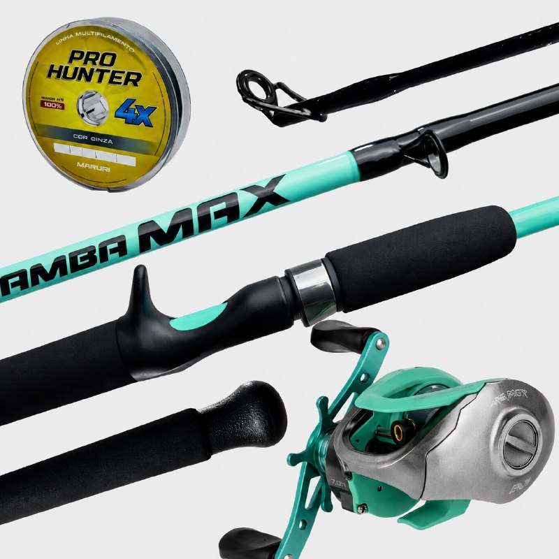 Kit Vara New Tamba + Carrerilha  Spider BG+ Linha Multi 40lbs